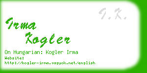 irma kogler business card